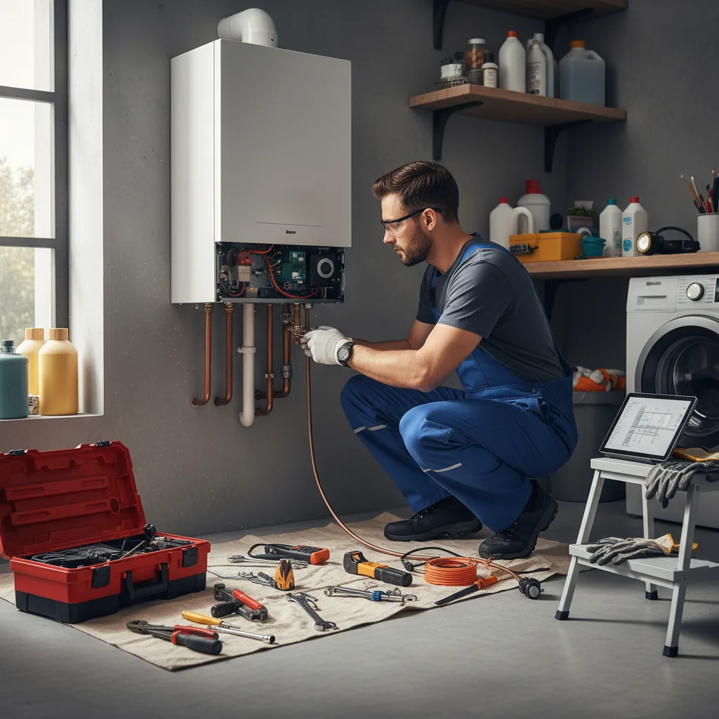 Boiler repair professional explaining the repair process to a homeowner