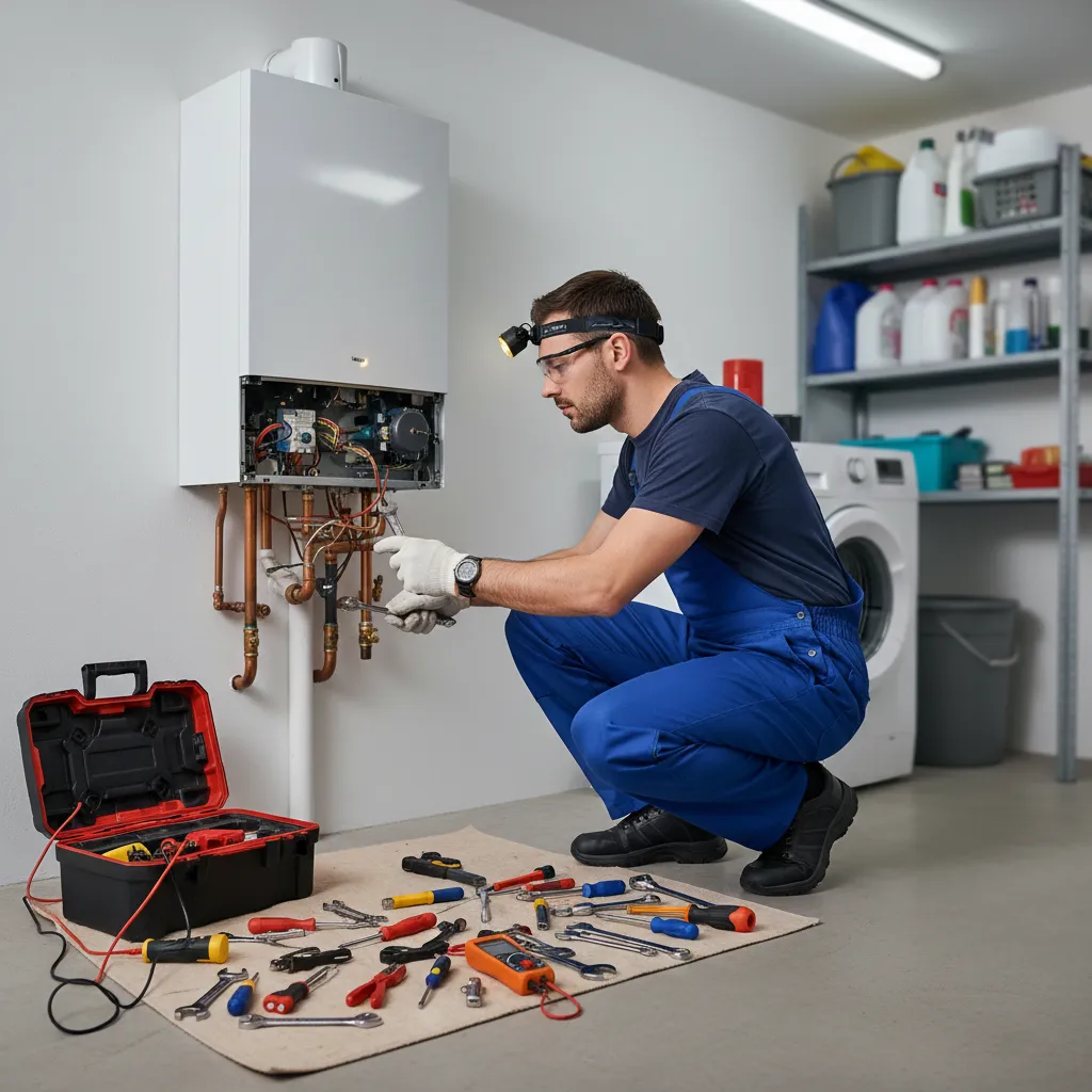 Experienced boiler repair technician smiling